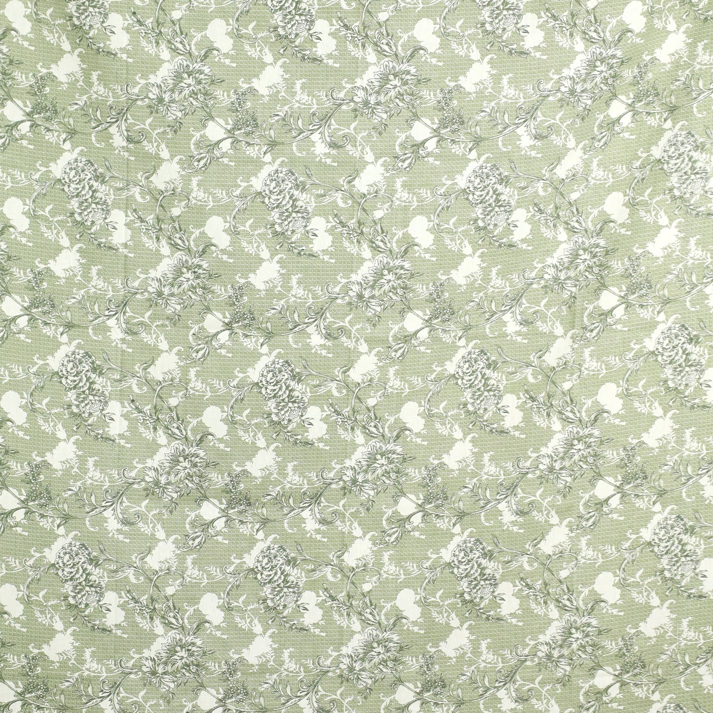 Premium Cotton Rich Single Bedsheet β Pastel Green Floral Vine Print | 180 TC | 140 cm x 225 cm