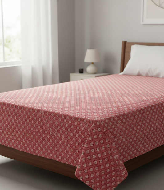 Hand Block Print Cotton Single Bedsheet