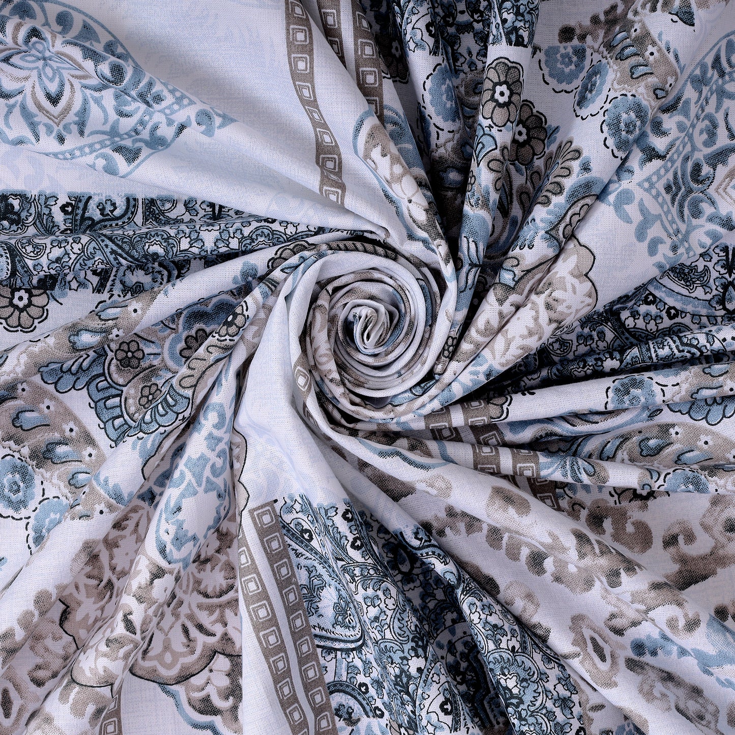 DIVORA CASA – Premium 350 TC Double Bed Cotton Bedsheet Set | Ethnic Patchwork Design | 100% Pure Cotton