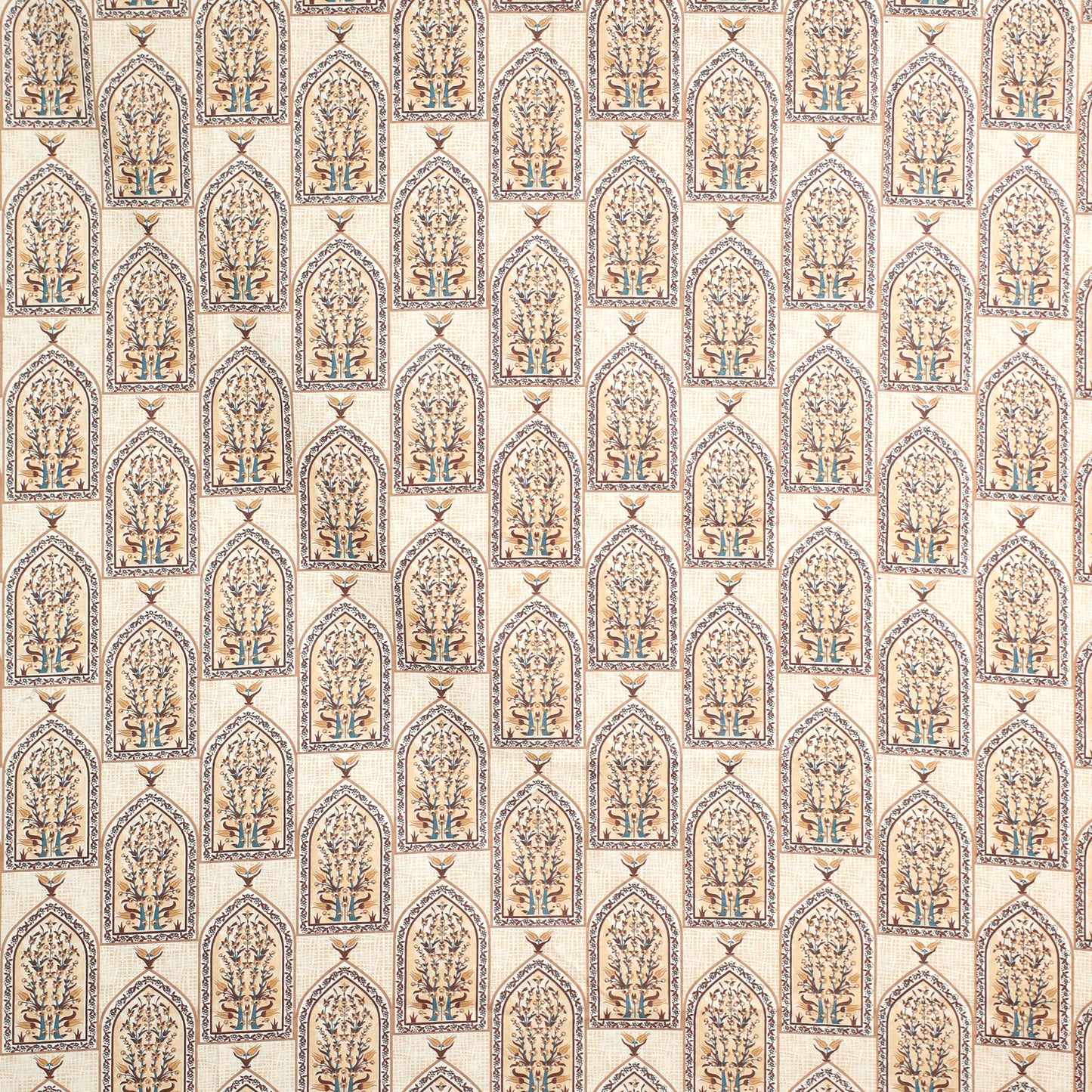 Premium Cotton Rich Single Bedsheet – Mughal Arch & Tree Print | 180 TC | 140 cm x 225 cm