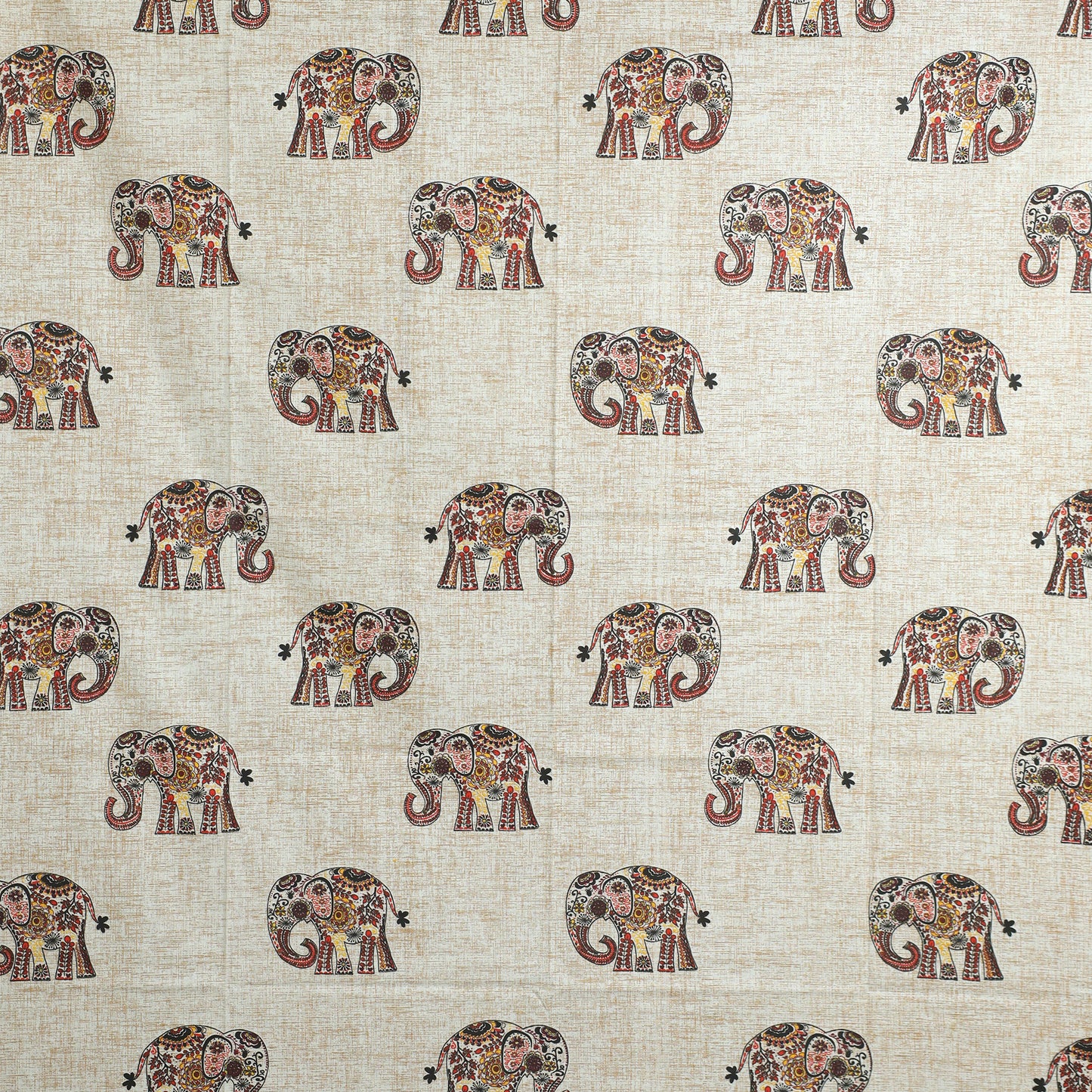 Premium Cotton Rich Single Bedsheet – Handblock Elephant Print | 180 TC | 140 cm x 225 cm