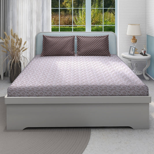 DIVORA CASA Premium 350 TC King Size Cotton Bedsheet – Soft Floral Vine Print | 108 x 108 inches