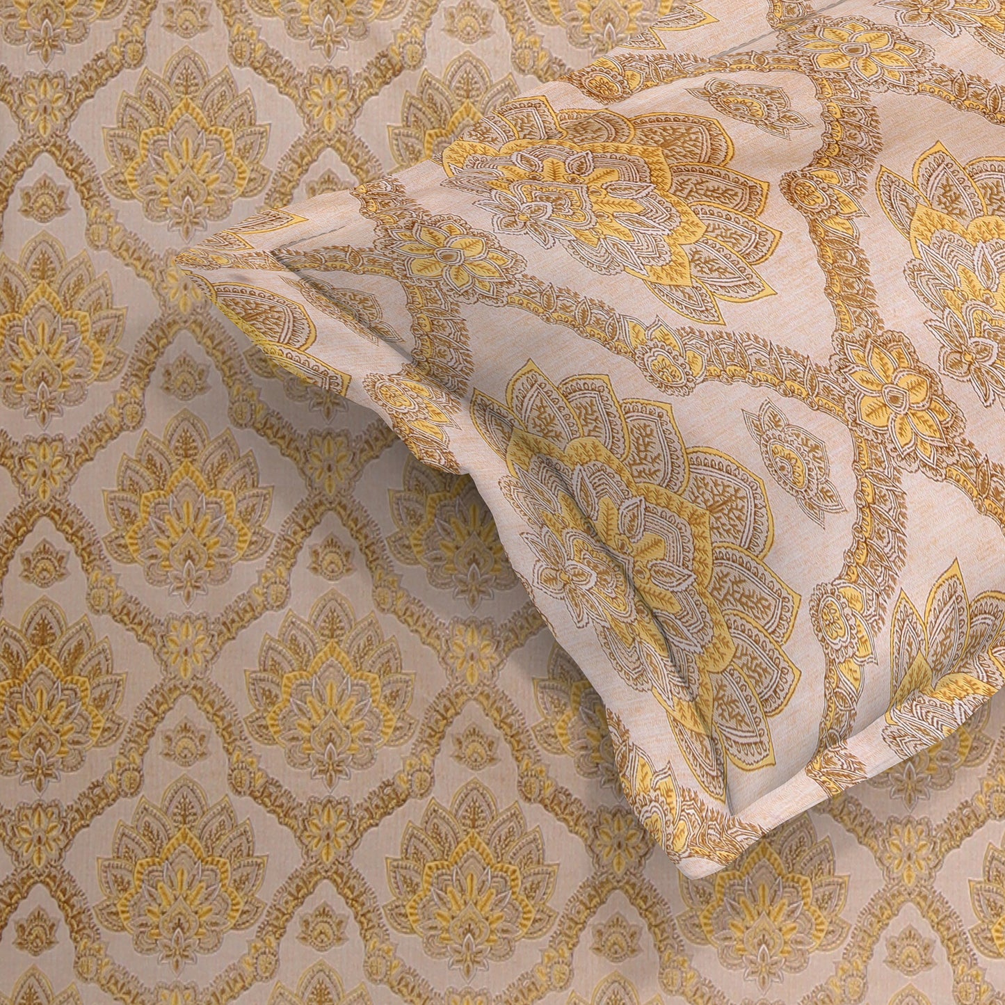 DIVORA CASA Premium Pure Cotton King Size Bedsheet – Traditional Floral Jaipuri Motif | 320 TC | 108 x 108 Inches | Soft & Breathable