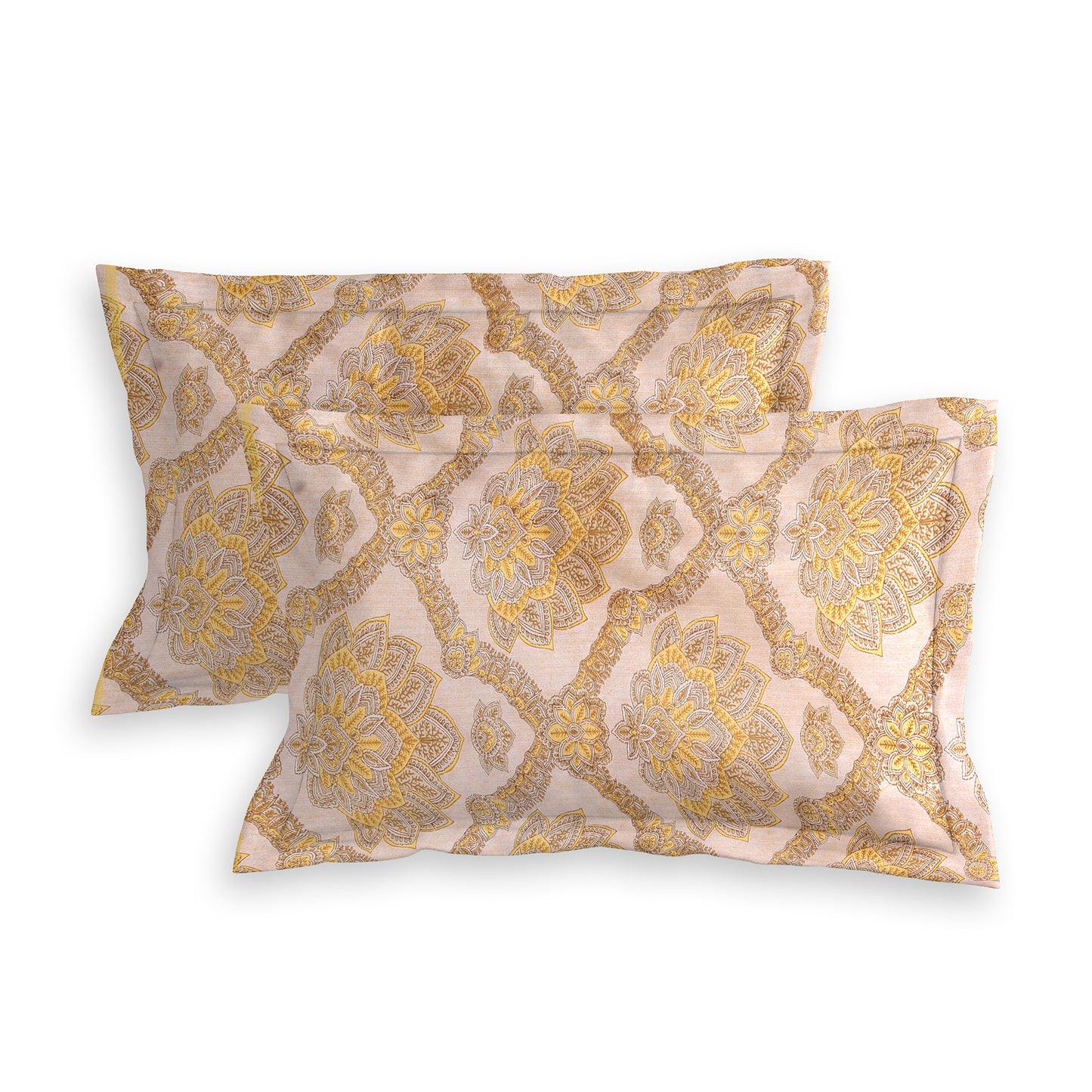 DIVORA CASA Premium Pure Cotton King Size Bedsheet – Traditional Floral Jaipuri Motif | 320 TC | 108 x 108 Inches | Soft & Breathable