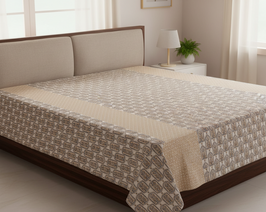 Luxury Jaipuri Print King Size Cotton Bedsheet
