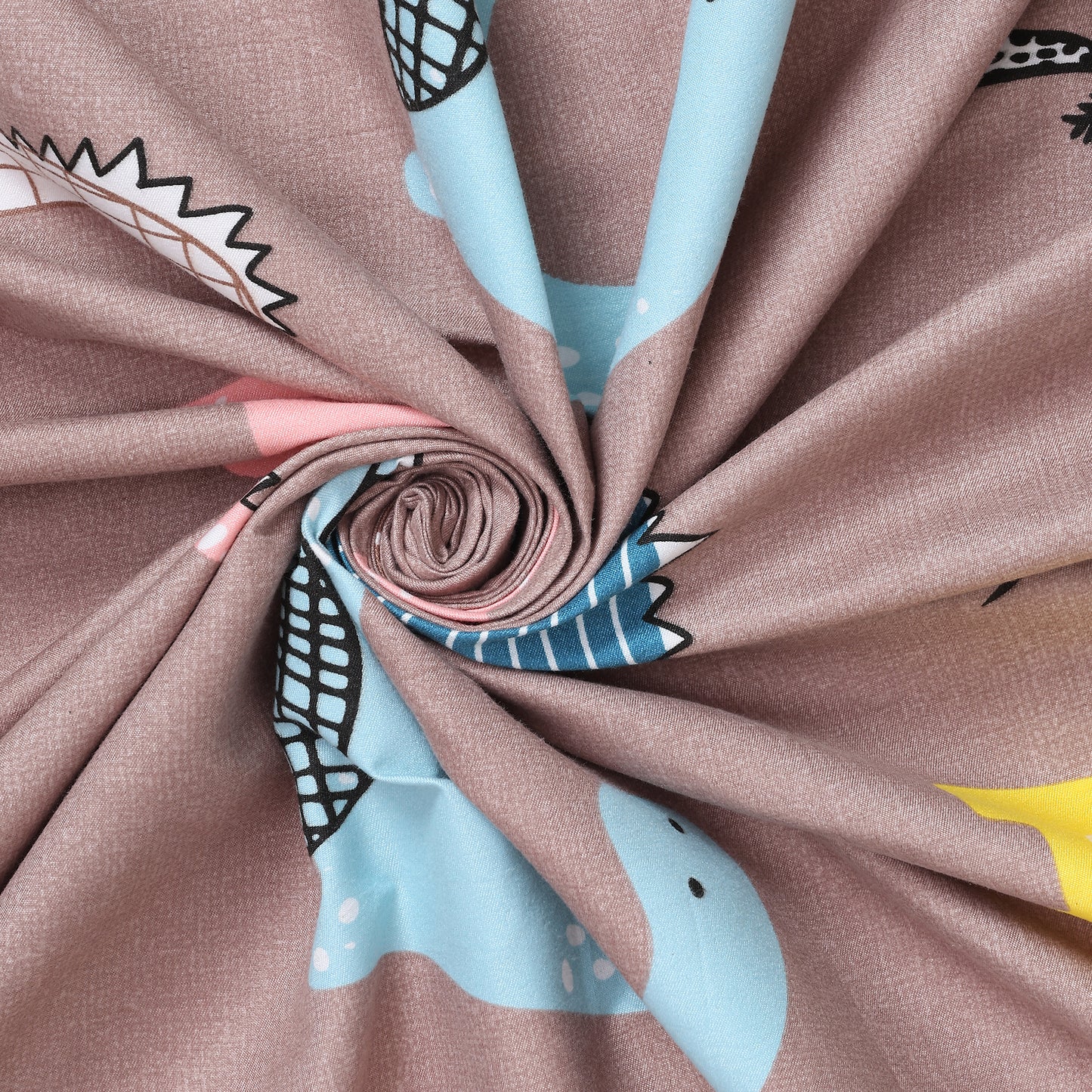 Kids’ Dinosaur Print Double Bedsheet with 2 Pillow Covers – Satin Twill | 180 TC | 225 cm × 245 cm