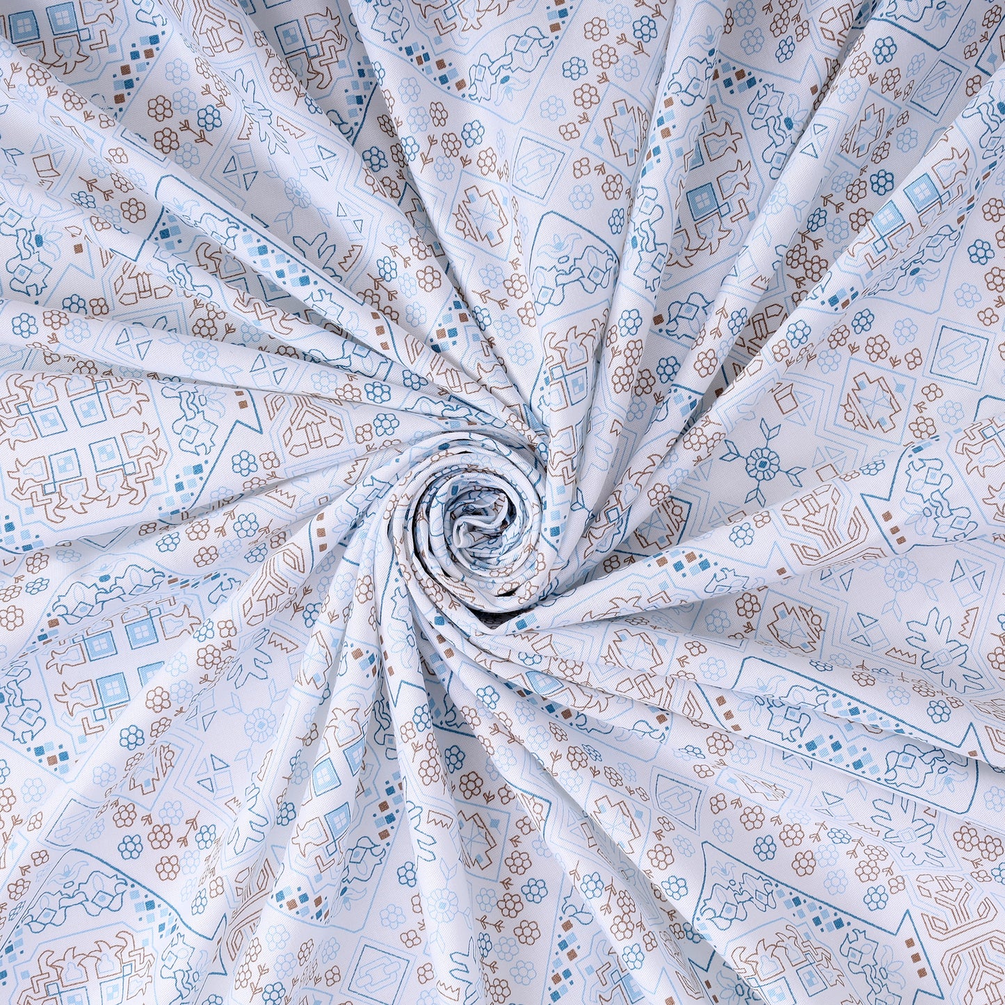 DIVORA CASA – Premium 350 TC Cotton King Size Bedsheet | Ethnic Tile Pattern | 108 x 108 inches