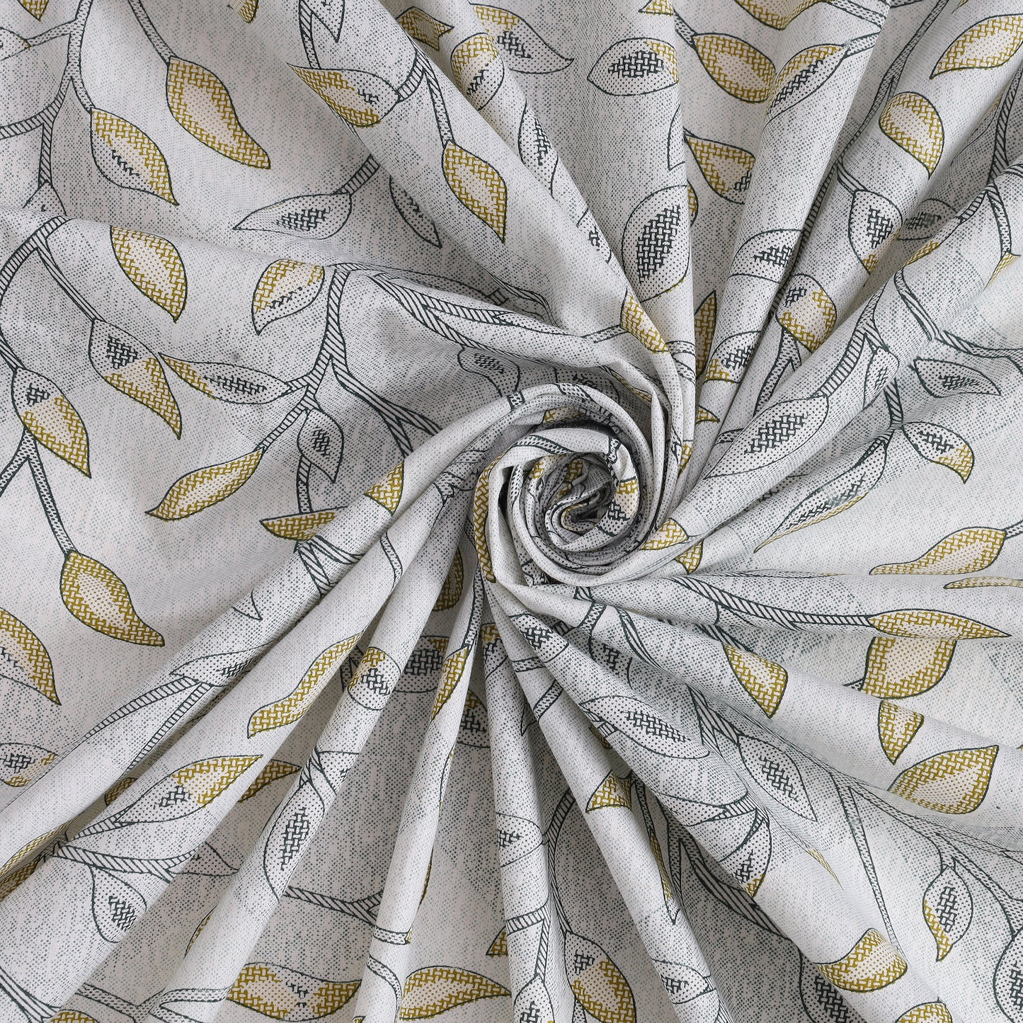 DIVORA CASA Premium 320 TC Double Bed Bedsheet – Soft Grey Leafy Vine Print |90 x 100 Inch