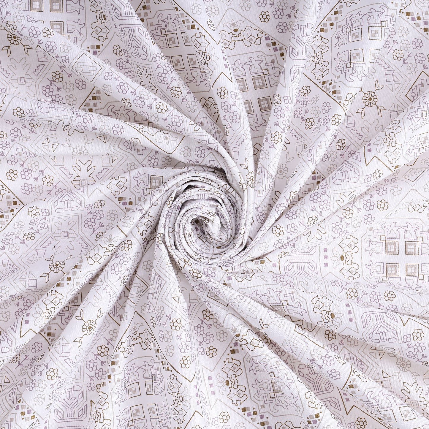 DIVORA CASA – Premium 350 TC Cotton King Size Bedsheet | Ethnic Tile Pattern | 108 x 108 inches