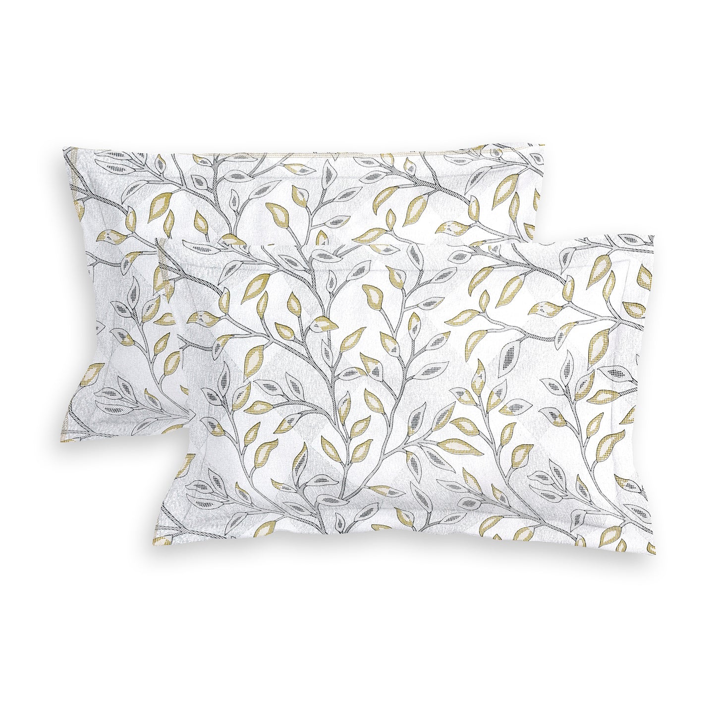 DIVORA CASA Premium 320 TC Double Bed Bedsheet – Soft Grey Leafy Vine Print |90 x 100 Inch