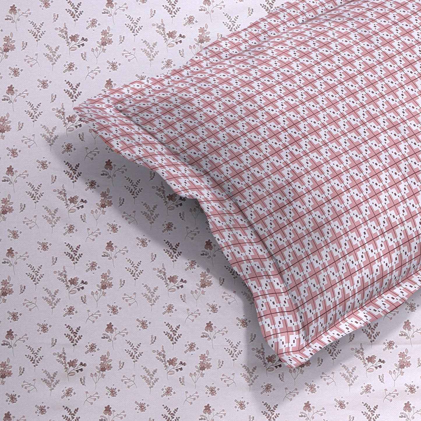 DIVORA CASA – Premium 350 TC Pure Cotton King Size Bedsheet Set | Soft Botanical Floral Design | 108 x 108 inches